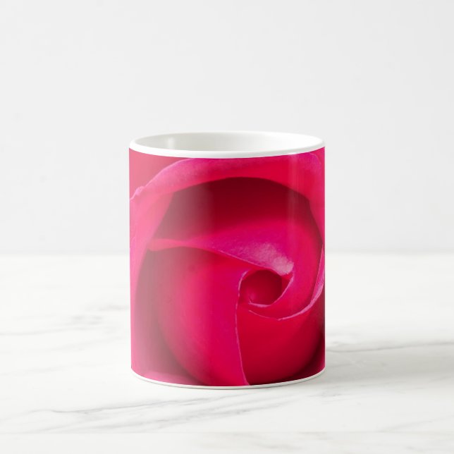 Romantic Red Pink Rose Coffee Mug (Center)