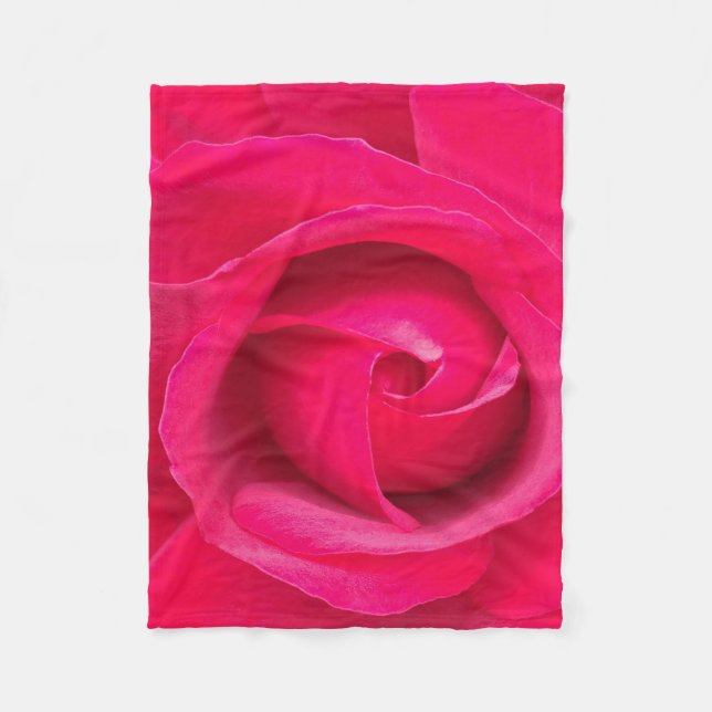 Romantic Red Pink Rose Fleece Blanket (Front)