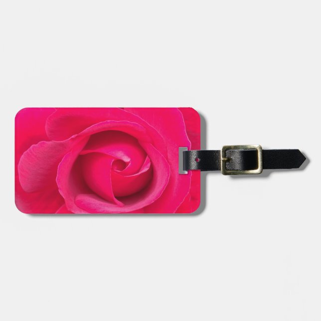Romantic Red Pink Rose Luggage Tag (Front Horizontal)