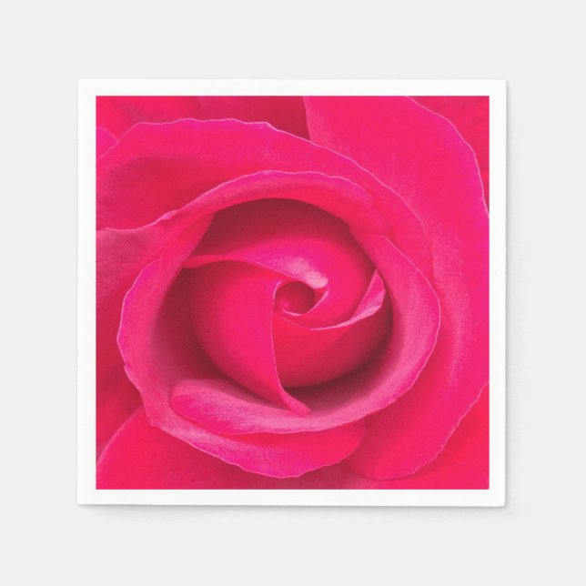 Romantic Red Pink Rose Napkin (Front)
