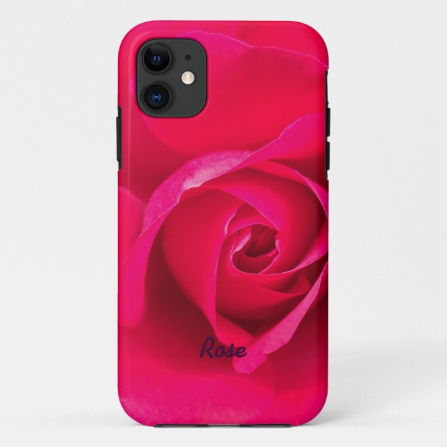 Romantic Red Pink Rose Personalised v2 Case-Mate iPhone Case (Back)