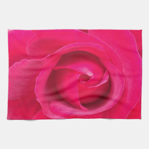 Romantic Red Pink Rose Tea Towel