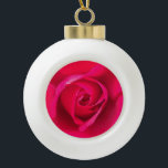 Romantic Red Pink Rose v2 Ceramic Ball Christmas Ornament<br><div class="desc">Romantic pink and red rose.</div>