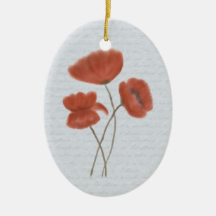 Romantic Red Poppies Ornament