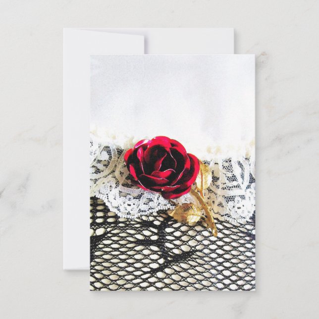 Romantic red rose and white lace (Front)