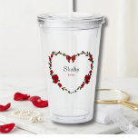 Romantic Red Rose Bride To Be Acrylic Tumbler<br><div class="desc">Sip in style on your wedding morning with this elegant, personalized acrylic tumbler. Part of our signature Romantic Red Rose collection, this drinkware features a beautiful red rose heart wreath framing the bride's name in sophisticated script. The clear, double-walled design keeps your favorite beverages cold while you get ready for...</div>