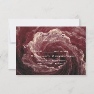 Romantic Red Rose Burgundy Response Card