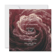 Romantic Red Rose Burgundy Save The Date Card
