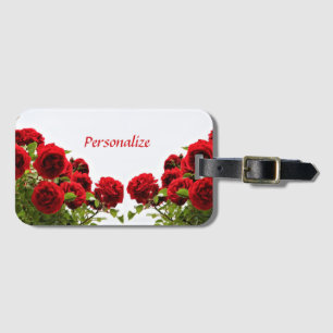 Romantic Red Rose Flower Luggage Tag