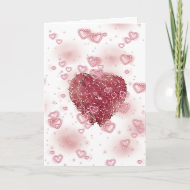 Romantic Red Rose Hearted Valentine's Day Card (Front)