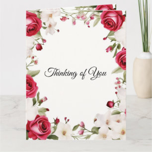 Romantic Red Rose & Lily of the Valley Wedding Card