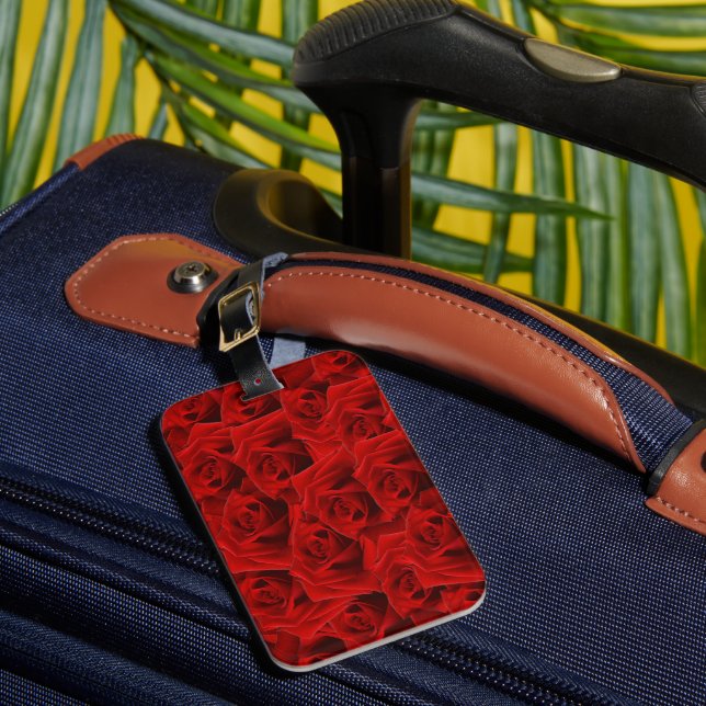  Romantic Red Rose Luggage Tag (Front Insitu 1)