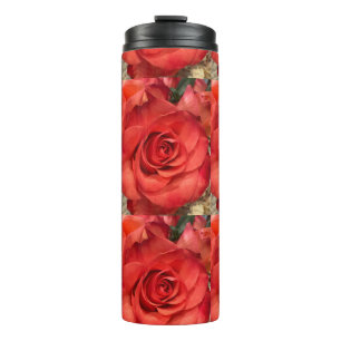 Romantic Red Rose Macro Thermal Tumbler