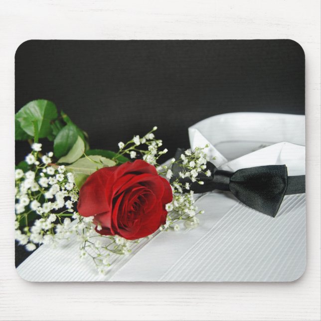 Romantic Red Rose Mouse Pad (Front)