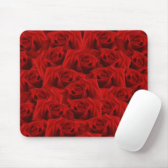  Romantic Red Rose Mouse Pad (With Mouse)