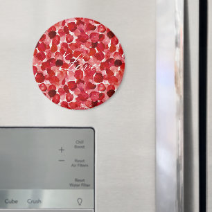 Romantic Red Rose Petals Floral Magnet