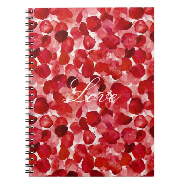 Romantic Red Rose Petals Floral   Notebook (Front)