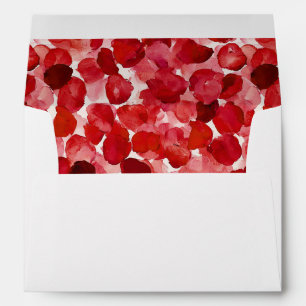 Romantic Red Rose Petals Wedding Envelope