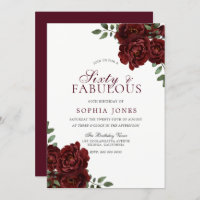 Romantic Red Rose Sixty & Fabulous 60th Birthday