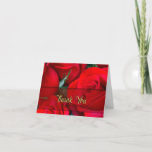 Romantic Red Rose Thank You Card