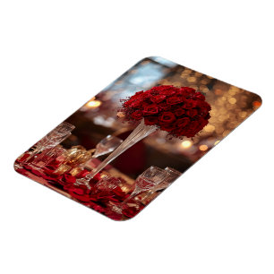 Romantic Red Rose Valentine Decorative Photo Magnet