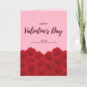 Romantic Red Rose Valentine’s Day Card Love & Rose