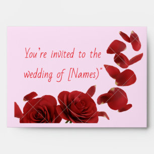 Romantic Red Rose Wedding Invitation Enveloppe  Envelope