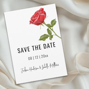 Romantic Red Rose Wedding Save The Date