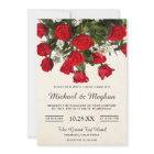 Romantic Red Roses Bouquet Wedding Invitation