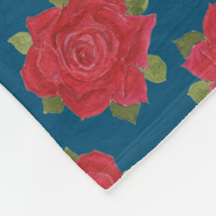 Romantic Red Roses Custom Fleece Blanket