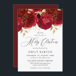 Romantic Red Roses Elegant Christmas Party Invitation<br><div class="desc">Romantic Red Roses Elegant Christmas Party Invitation

See matching collection in Niche and Nest Store</div>