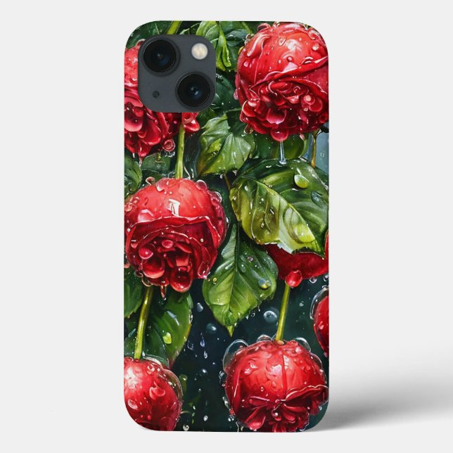 Romantic Red roses Elegant Floral Gift for Her Case-Mate iPhone Case (Back)