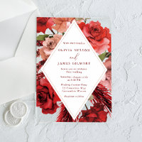 Romantic Red Roses Modern Wedding 