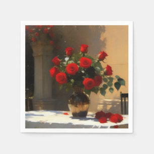 Romantic Red Roses Napkin