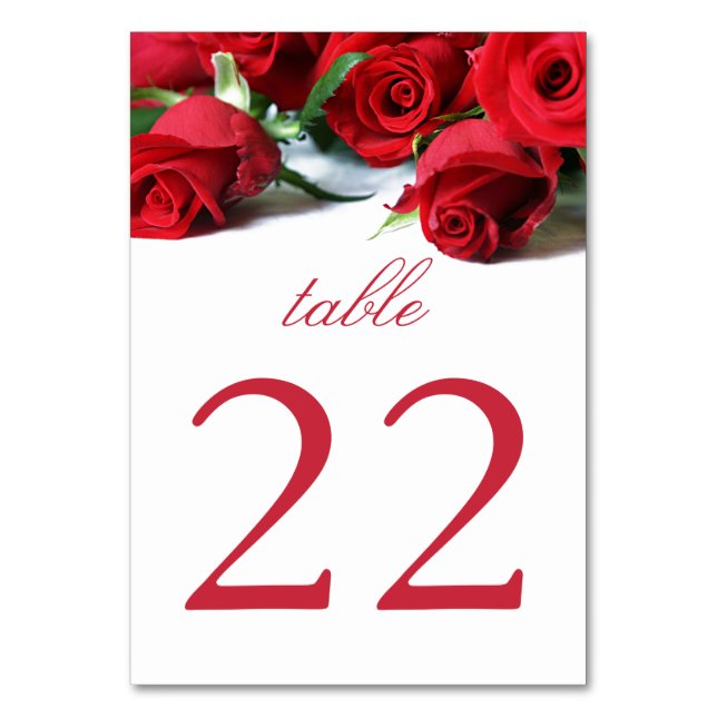 Romantic Red Roses Table Big Number (Back)
