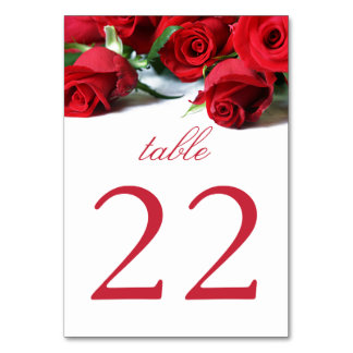 Romantic Red Roses Table Big Number Table Number