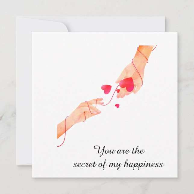 "Romantic Red String of Fate Hands & Hearts – Eter Invitation (Front)