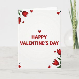 Romantic Red Tulips Card
