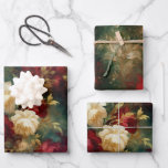 Romantic Red White Flowers Bridal Shower Wedding Wrapping Paper Sheet<br><div class="desc">Romantic Red White Flowers Bridal Shower Wedding</div>