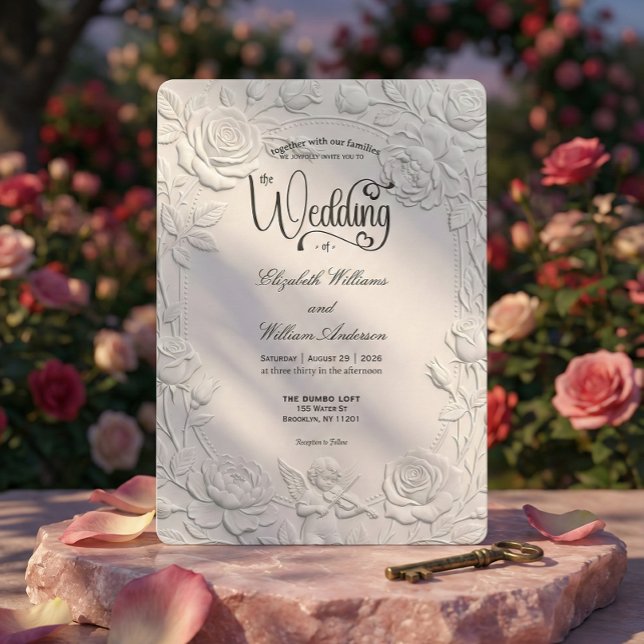 Romantic Regency Era Cupid Violinist Wedding Invitation (Creator Uploaded)