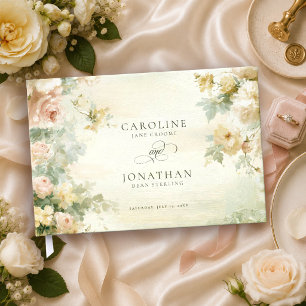 Romantic Regency Floral French Garden Wedding Guest Book