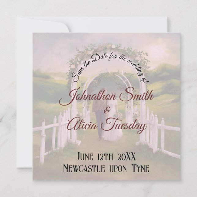 Romantic Regencycore romance 19th century Save The Date (Front)