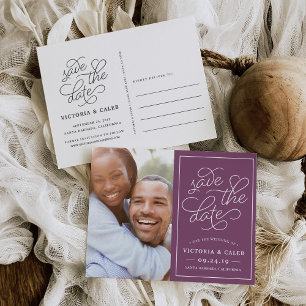 Romantic Request   Photo Save the Date Announcement Postcard