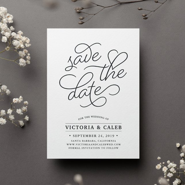 Romantic Request | Typography Save the Date Card (Creator Uploaded)