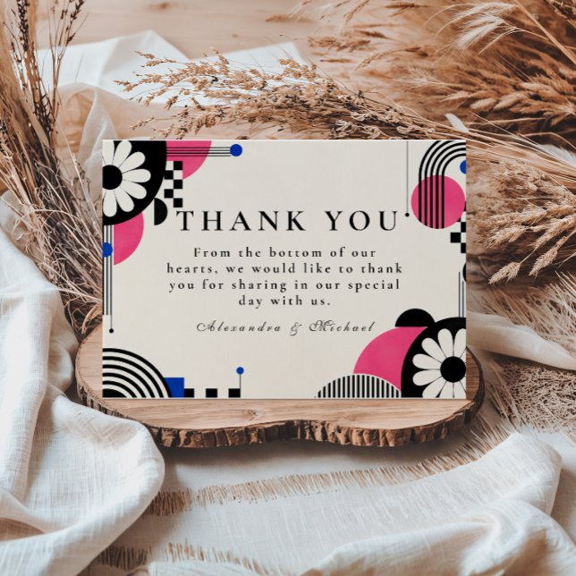 Romantic Retro 60s Wedding Thank You Card (Creator Uploaded)