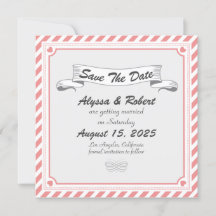 Romantic Retro Design Save The Date Card