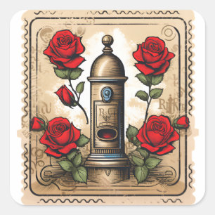 Romantic Retro Stamp Stickers