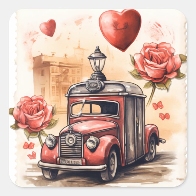 Romantic Retro Stamp Stickers (Front)
