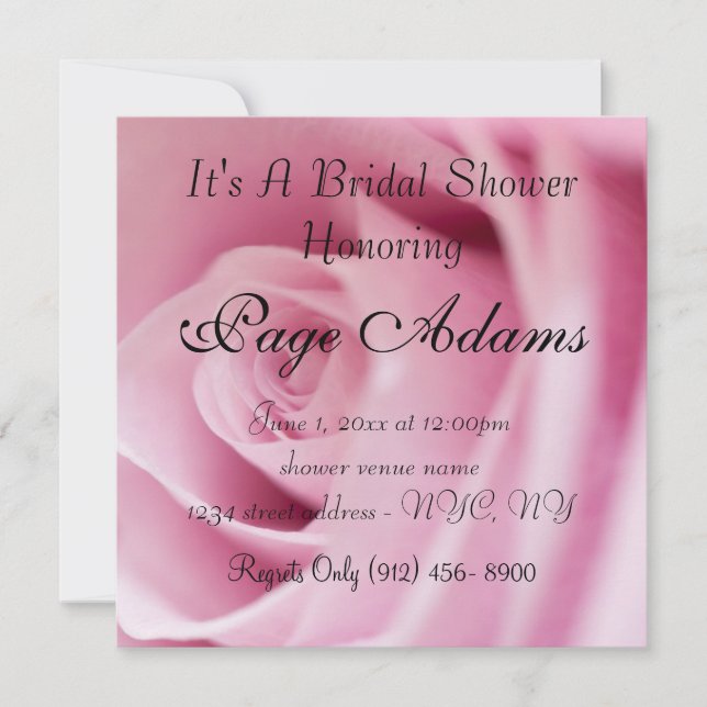 Romantic Rose Blossoms Bridal Shower Invitation (Front)
