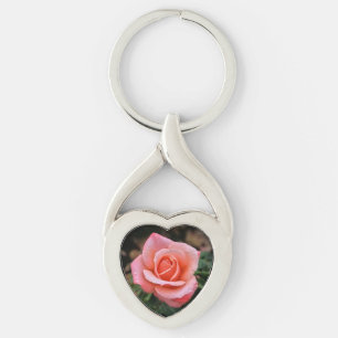 Romantic Rose Botanical Art Print Key Ring